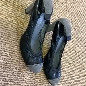 Chanel leather & suede heels